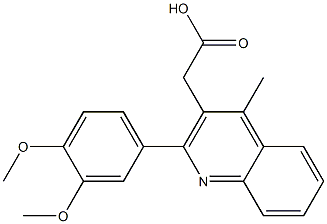 2-[2-(3,4-dimethoxyphenyl)-4-methylquinolin-3-yl]acetic acid Struktur