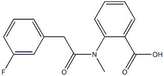 2-[2-(3-fluorophenyl)-N-methylacetamido]benzoic acid Struktur