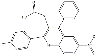 2-[2-(4-methylphenyl)-6-nitro-4-phenylquinolin-3-yl]acetic acid Struktur