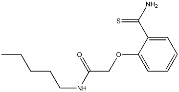 2-[2-(aminocarbonothioyl)phenoxy]-N-pentylacetamide Struktur