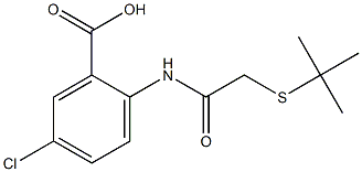 2-[2-(tert-butylsulfanyl)acetamido]-5-chlorobenzoic acid Struktur