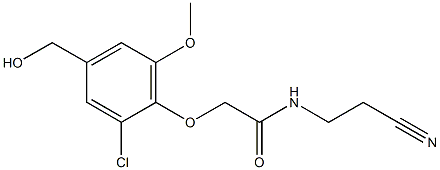 2-[2-chloro-4-(hydroxymethyl)-6-methoxyphenoxy]-N-(2-cyanoethyl)acetamide Struktur