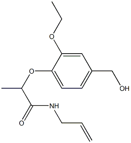 2-[2-ethoxy-4-(hydroxymethyl)phenoxy]-N-(prop-2-en-1-yl)propanamide Struktur