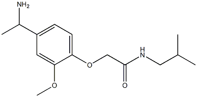 2-[4-(1-aminoethyl)-2-methoxyphenoxy]-N-isobutylacetamide Struktur