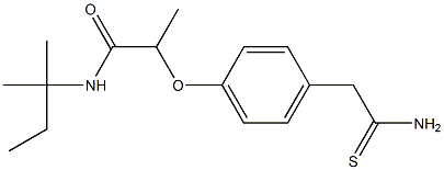 2-[4-(carbamothioylmethyl)phenoxy]-N-(2-methylbutan-2-yl)propanamide Struktur