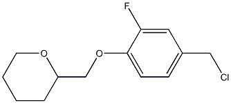 2-[4-(chloromethyl)-2-fluorophenoxymethyl]oxane Struktur