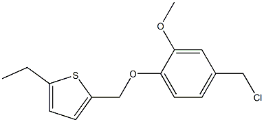 2-[4-(chloromethyl)-2-methoxyphenoxymethyl]-5-ethylthiophene Struktur