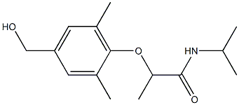 2-[4-(hydroxymethyl)-2,6-dimethylphenoxy]-N-(propan-2-yl)propanamide Struktur