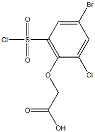 2-[4-bromo-2-chloro-6-(chlorosulfonyl)phenoxy]acetic acid Struktur