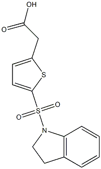 2-[5-(2,3-dihydro-1H-indole-1-sulfonyl)thiophen-2-yl]acetic acid Struktur