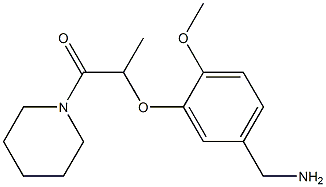 2-[5-(aminomethyl)-2-methoxyphenoxy]-1-(piperidin-1-yl)propan-1-one Struktur