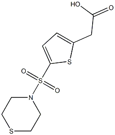 2-[5-(thiomorpholine-4-sulfonyl)thiophen-2-yl]acetic acid Struktur