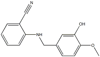 2-{[(3-hydroxy-4-methoxyphenyl)methyl]amino}benzonitrile Struktur