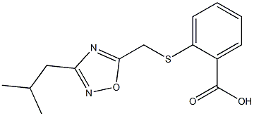 2-{[(3-isobutyl-1,2,4-oxadiazol-5-yl)methyl]thio}benzoic acid Struktur