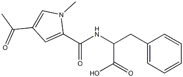 2-{[(4-acetyl-1-methyl-1H-pyrrol-2-yl)carbonyl]amino}-3-phenylpropanoic acid Struktur