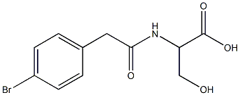 2-{[(4-bromophenyl)acetyl]amino}-3-hydroxypropanoic acid Struktur