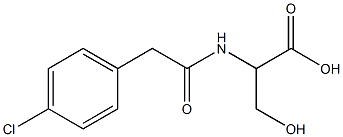 2-{[(4-chlorophenyl)acetyl]amino}-3-hydroxypropanoic acid Struktur