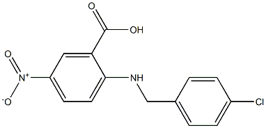 2-{[(4-chlorophenyl)methyl]amino}-5-nitrobenzoic acid Struktur