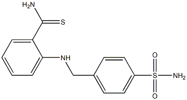 2-{[(4-sulfamoylphenyl)methyl]amino}benzene-1-carbothioamide Struktur