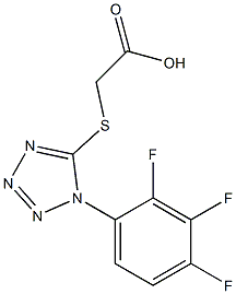 2-{[1-(2,3,4-trifluorophenyl)-1H-1,2,3,4-tetrazol-5-yl]sulfanyl}acetic acid Struktur