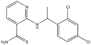 2-{[1-(2,4-dichlorophenyl)ethyl]amino}pyridine-3-carbothioamide Struktur