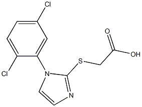 2-{[1-(2,5-dichlorophenyl)-1H-imidazol-2-yl]sulfanyl}acetic acid Struktur