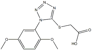 2-{[1-(2,5-dimethoxyphenyl)-1H-1,2,3,4-tetrazol-5-yl]sulfanyl}acetic acid Struktur