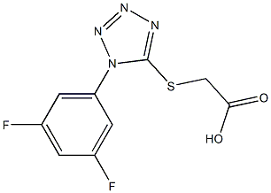 2-{[1-(3,5-difluorophenyl)-1H-1,2,3,4-tetrazol-5-yl]sulfanyl}acetic acid Struktur