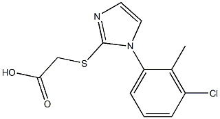 2-{[1-(3-chloro-2-methylphenyl)-1H-imidazol-2-yl]sulfanyl}acetic acid Struktur