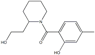 2-{[2-(2-hydroxyethyl)piperidin-1-yl]carbonyl}-5-methylphenol Struktur