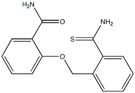 2-{[2-(aminocarbonothioyl)benzyl]oxy}benzamide Struktur