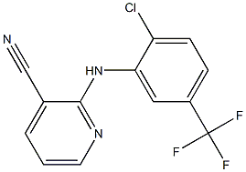 2-{[2-chloro-5-(trifluoromethyl)phenyl]amino}pyridine-3-carbonitrile Struktur