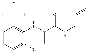 2-{[2-chloro-6-(trifluoromethyl)phenyl]amino}-N-(prop-2-en-1-yl)propanamide Struktur