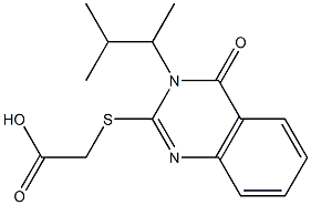 2-{[3-(3-methylbutan-2-yl)-4-oxo-3,4-dihydroquinazolin-2-yl]sulfanyl}acetic acid Struktur