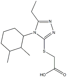 2-{[4-(2,3-dimethylcyclohexyl)-5-ethyl-4H-1,2,4-triazol-3-yl]sulfanyl}acetic acid Struktur