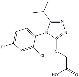 2-{[4-(2-chloro-4-fluorophenyl)-5-(propan-2-yl)-4H-1,2,4-triazol-3-yl]sulfanyl}acetic acid Struktur