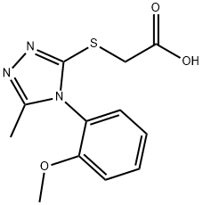 2-{[4-(2-methoxyphenyl)-5-methyl-4H-1,2,4-triazol-3-yl]sulfanyl}acetic acid Struktur