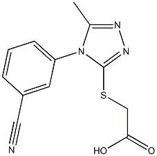 2-{[4-(3-cyanophenyl)-5-methyl-4H-1,2,4-triazol-3-yl]sulfanyl}acetic acid Struktur