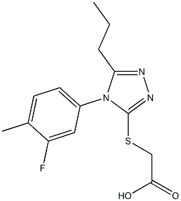 2-{[4-(3-fluoro-4-methylphenyl)-5-propyl-4H-1,2,4-triazol-3-yl]sulfanyl}acetic acid Struktur