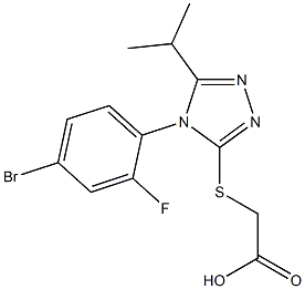 2-{[4-(4-bromo-2-fluorophenyl)-5-(propan-2-yl)-4H-1,2,4-triazol-3-yl]sulfanyl}acetic acid Struktur