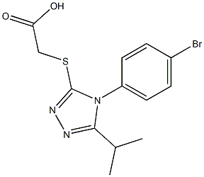 2-{[4-(4-bromophenyl)-5-(propan-2-yl)-4H-1,2,4-triazol-3-yl]sulfanyl}acetic acid Struktur