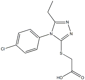 2-{[4-(4-chlorophenyl)-5-ethyl-4H-1,2,4-triazol-3-yl]sulfanyl}acetic acid Struktur