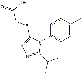 2-{[4-(4-methylphenyl)-5-(propan-2-yl)-4H-1,2,4-triazol-3-yl]sulfanyl}acetic acid Struktur