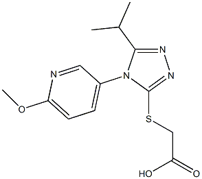 2-{[4-(6-methoxypyridin-3-yl)-5-(propan-2-yl)-4H-1,2,4-triazol-3-yl]sulfanyl}acetic acid Struktur