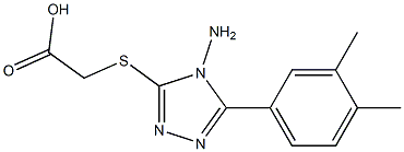 2-{[4-amino-5-(3,4-dimethylphenyl)-4H-1,2,4-triazol-3-yl]sulfanyl}acetic acid Struktur