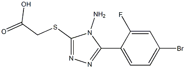 2-{[4-amino-5-(4-bromo-2-fluorophenyl)-4H-1,2,4-triazol-3-yl]sulfanyl}acetic acid Struktur