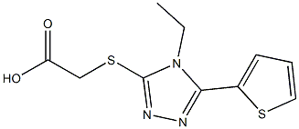 2-{[4-ethyl-5-(thiophen-2-yl)-4H-1,2,4-triazol-3-yl]sulfanyl}acetic acid Struktur