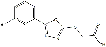 2-{[5-(3-bromophenyl)-1,3,4-oxadiazol-2-yl]sulfanyl}acetic acid Struktur