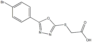 2-{[5-(4-bromophenyl)-1,3,4-oxadiazol-2-yl]sulfanyl}acetic acid Struktur