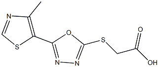 2-{[5-(4-methyl-1,3-thiazol-5-yl)-1,3,4-oxadiazol-2-yl]sulfanyl}acetic acid Struktur